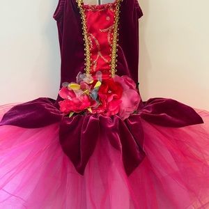 X small   deep pink ballerina dance costume 2T 3T toddler